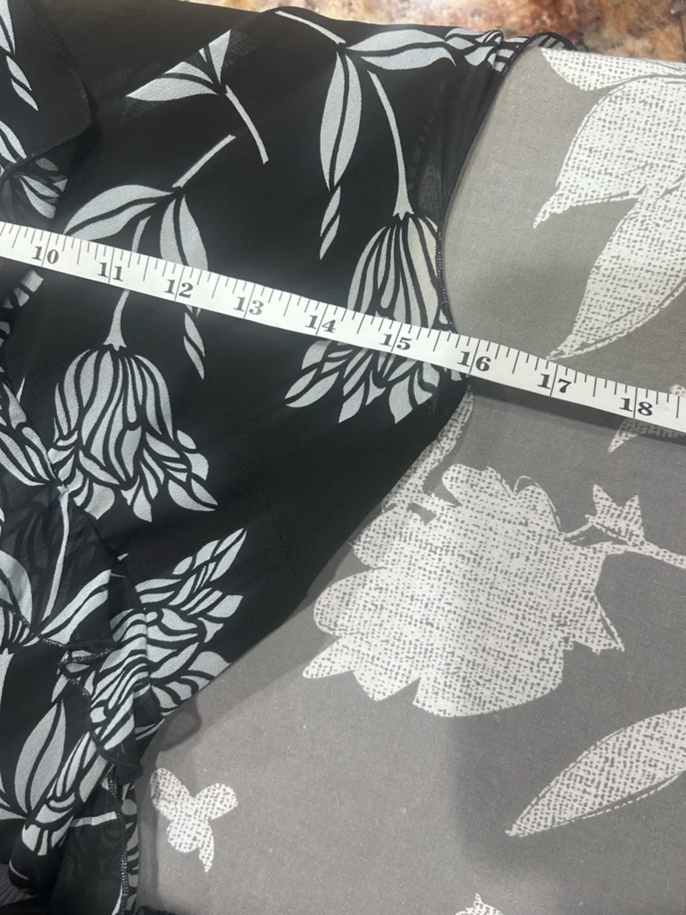 🖤”The Limited” 100% Silk Black & White Floral (Tulips) Hi/Lo Sheer Ruffle Dress🤍 - Picture 9 of 14